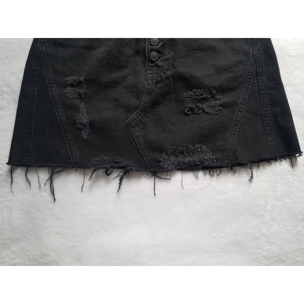 We the Free— Free People Denim A-line skirt in black - Picture 6 of 10